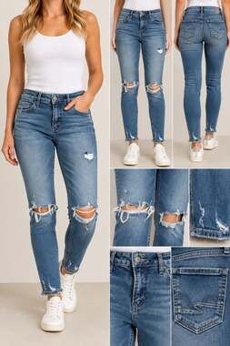 Silver Jeans Co. Mazy Skinny Jeans W31/L29 Distressed Ripped Knees